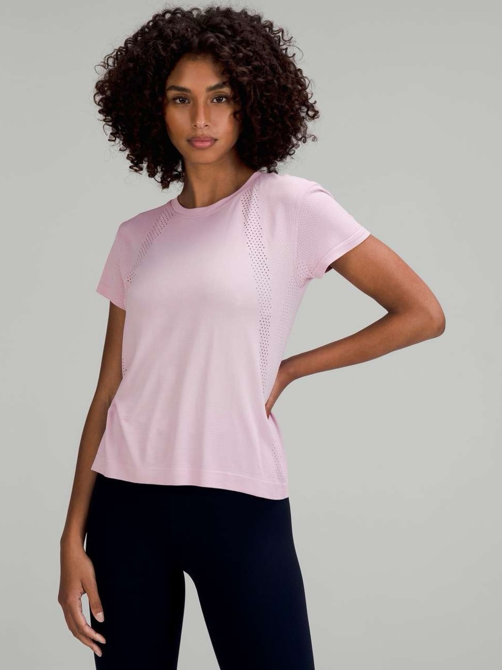 Lululemon Train to Be Short Sleeve Shirt Pink Peony Size 6